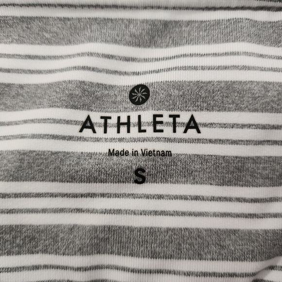Athleta Chaturanga Capri Activewear Pants Gray White Stripe Small - Picture 7 of 8